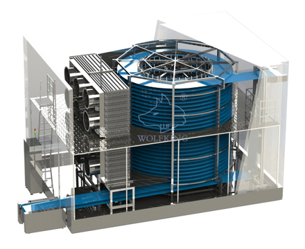 Промышленный пищевой спиральный морозильник быстрой заморозки