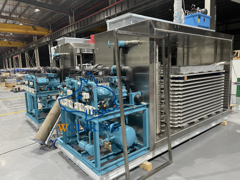 Горизонтальный плиточный морозильник с коротким временем заморозки